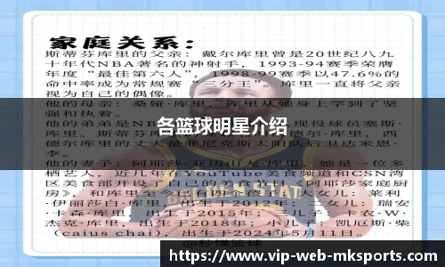 各篮球明星介绍